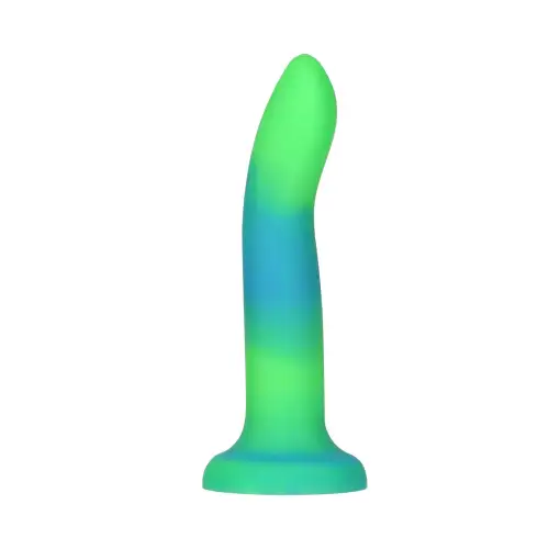 Светящийся в темноте фаллоимитатор ADDICTION Rave 8″ Glow in the Dark Dildo Blue Green, 20,3 см photo 1
