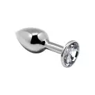 Металлическая анальная пробка с кристаллом Alive Mini Metal Butt Plug White M photo 1