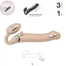 Безремневой страпон с вибрацией Strap-On-Me Vibrating Flesh L, диаметр 3,7см, пульт ДУ, регулируемый photo 2