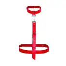 Сексуальная портупея из натуральной кожи Art of Sex - Heidi, размер XS-2XL, цвет красный photo 2