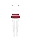 Эротический костюм школьницы с мини-юбкой Obsessive Schooly 5pcs costume S/M, бело-красный photo 4