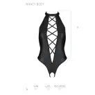 Боди из эко-кожи с имитацией шнуровки и открытым доступом Nancy Body black L/XL - Passion photo 5